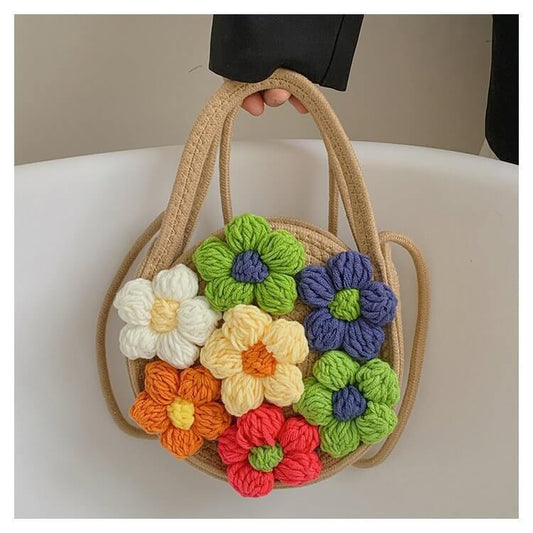 Ins Cotton Rope Weaving Flower Bag