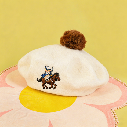 GaoPengToy | Kawaii Corgi Beret Hat - Cute Pompom French Style Accessory Gift