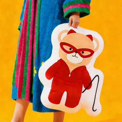 GaoPengToy | 15.4" Leather Jacket Bear Couple Plush Pillows -  2pcs Personalized Dress-Up Stuffed Cushions, Home Decor & Romantic Gift