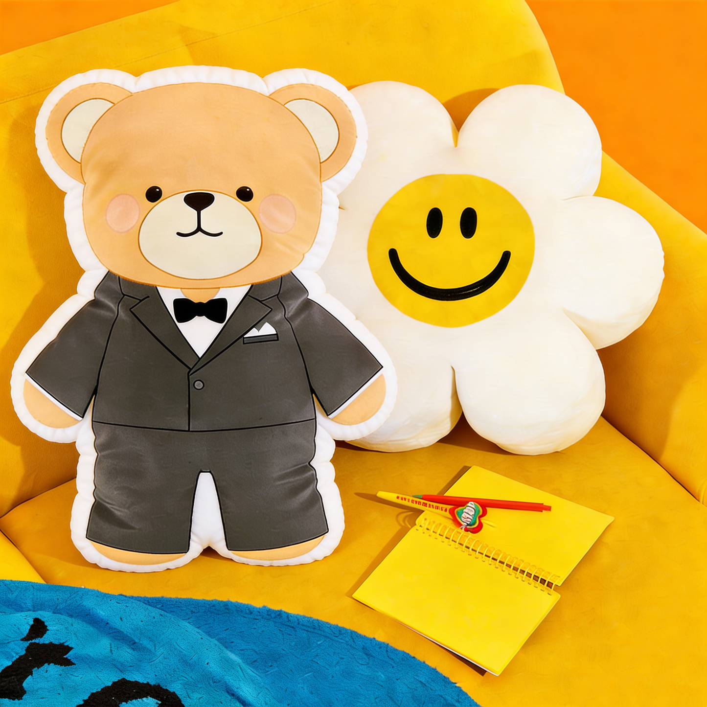 GaoPengToy | 15.4" Bear Couple Plush Pillows - Cute 2pcs Dress-Up Stuffed Cushions, Home Decor & Romantic Gift