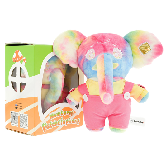 5.9" Plush Elephant Toy - Soft Pink Animal Pendent with Overalls, Gift Box Included for Kids
