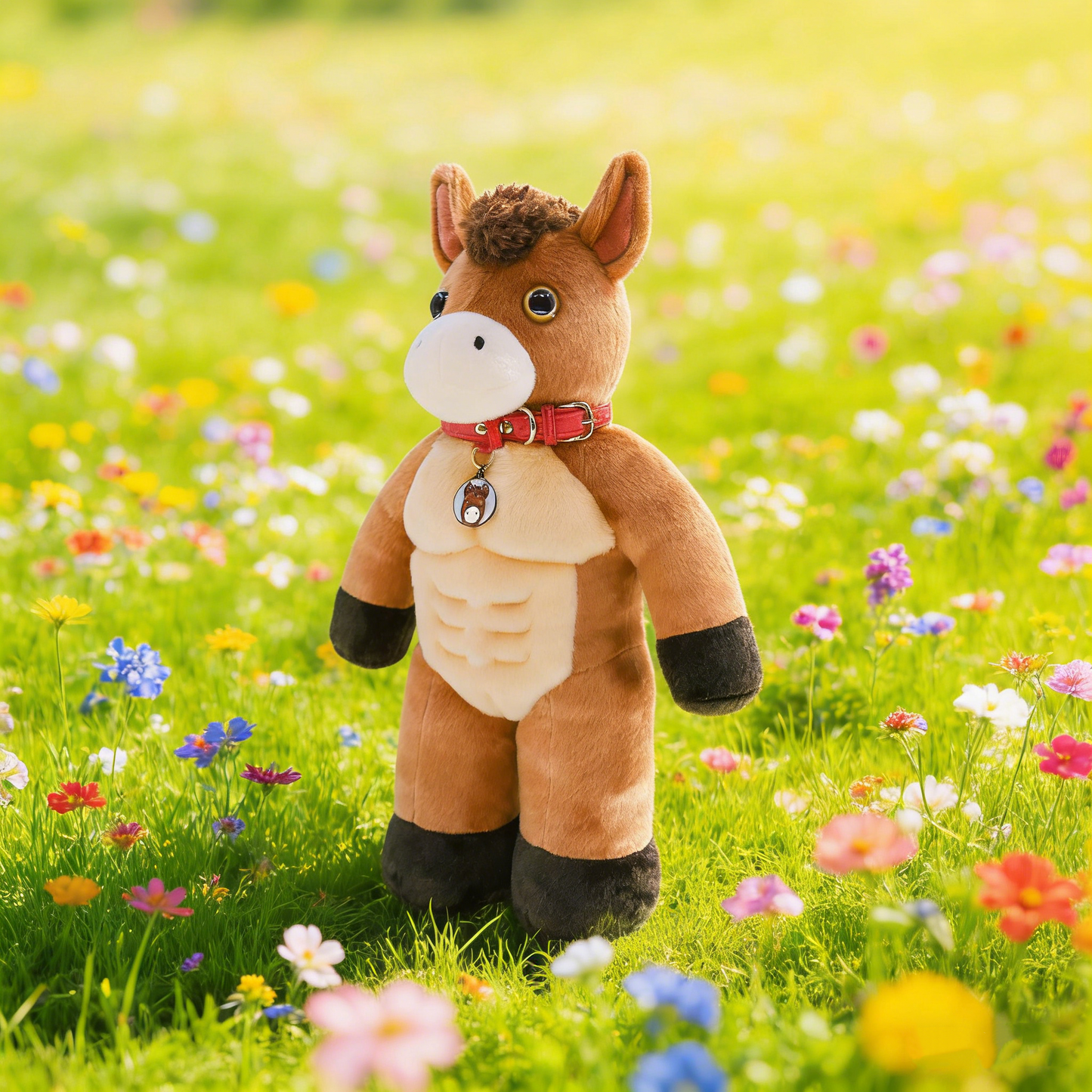 GaopengToy | 19.69" Muscle Horse Plush Toy, Creative Buff Stuffed Animal, Fun Decor & Novelty Gift