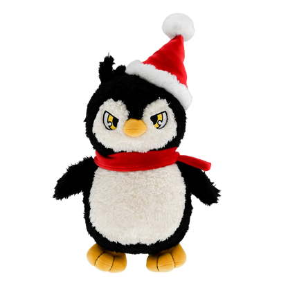 9.8 Inch Cute Penguin Stuffed Animal with Christmas Hat - Soft Plush Doll Toy, Xmas Decoration & Perfect Gift for Boys Girls