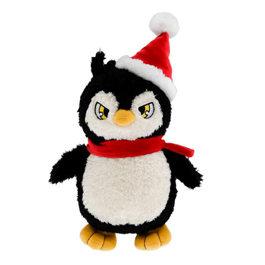 9.8 Inch Cute Penguin Stuffed Animal with Christmas Hat - Soft Plush Doll Toy, Xmas Decoration & Perfect Gift for Boys Girls