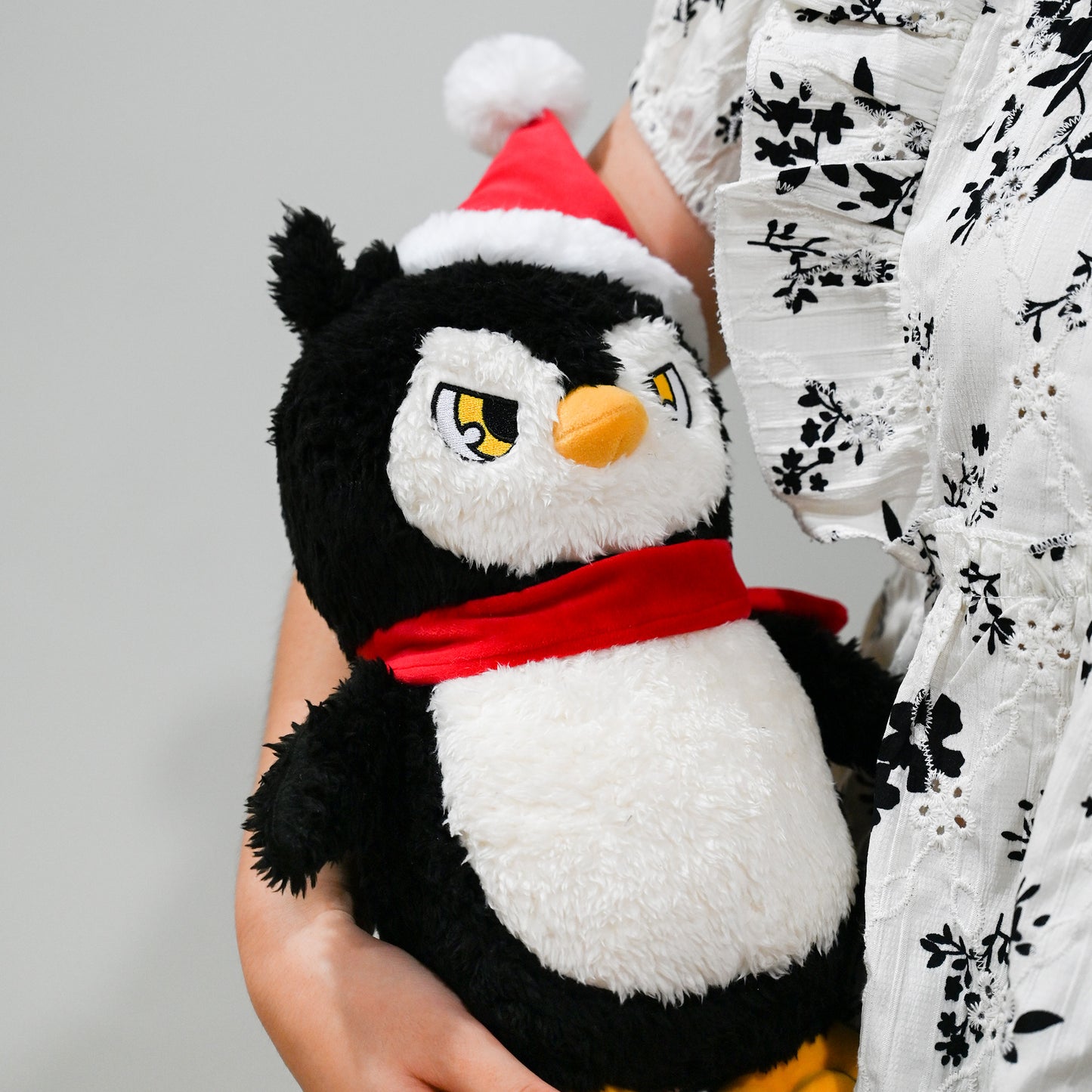 9.8 Inch Cute Penguin Stuffed Animal with Christmas Hat - Soft Plush Doll Toy, Xmas Decoration & Perfect Gift for Boys Girls
