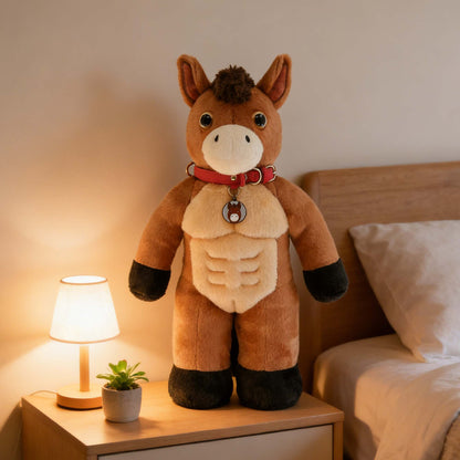 GaopengToy | 19.69" Muscle Horse Plush Toy, Creative Buff Stuffed Animal, Fun Decor & Novelty Gift