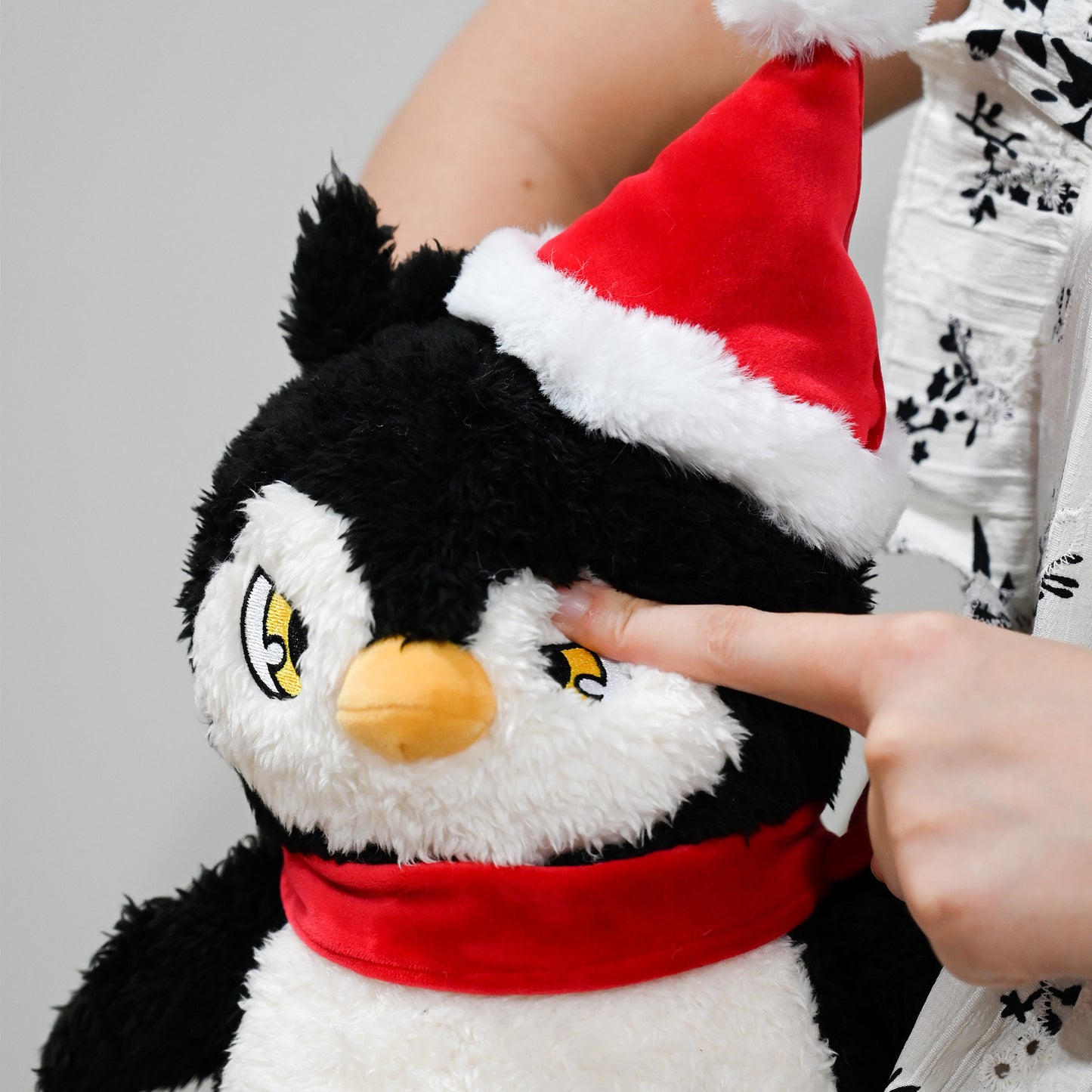9.8 Inch Cute Penguin Stuffed Animal with Christmas Hat - Soft Plush Doll Toy, Xmas Decoration & Perfect Gift for Boys Girls
