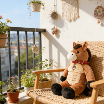 GaopengToy | 19.69" Muscle Horse Plush Toy, Creative Buff Stuffed Animal, Fun Decor & Novelty Gift