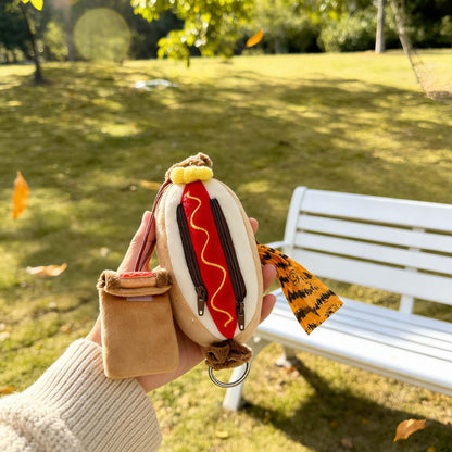 GaoPengToy | 6"Plush Dog Poop Bag -Multi-Functional Hot Dog Poop Bag Dispenser & Pouch