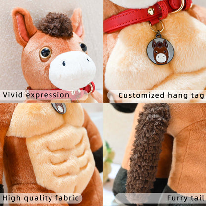 GaopengToy | 19.69" Muscle Horse Plush Toy, Creative Buff Stuffed Animal, Fun Decor & Novelty Gift