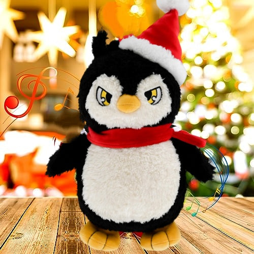 9.8 Inch Cute Penguin Stuffed Animal with Christmas Hat - Soft Plush Doll Toy, Xmas Decoration & Perfect Gift for Boys Girls