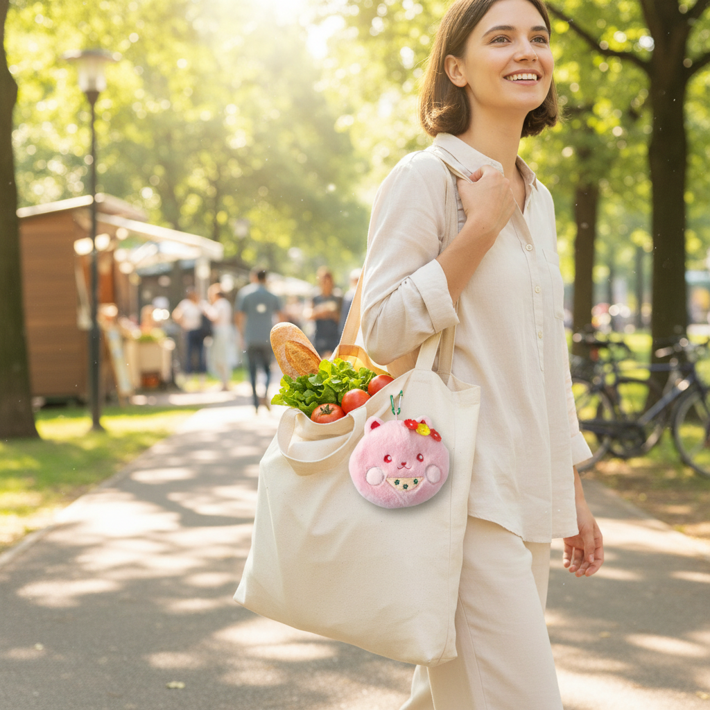 Nami Pink Plush Doll Hanging Eco Bag