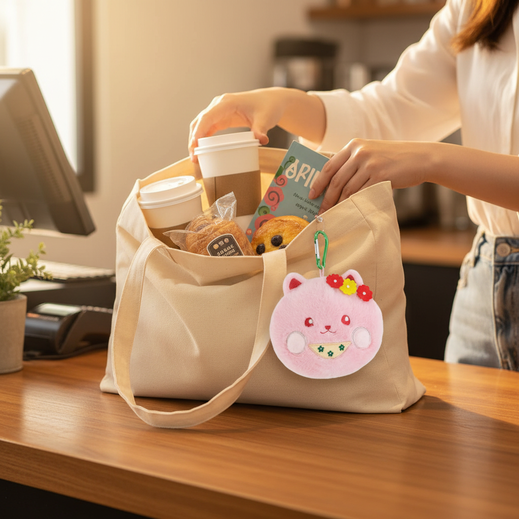 Nami Pink Plush Doll Hanging Eco Bag