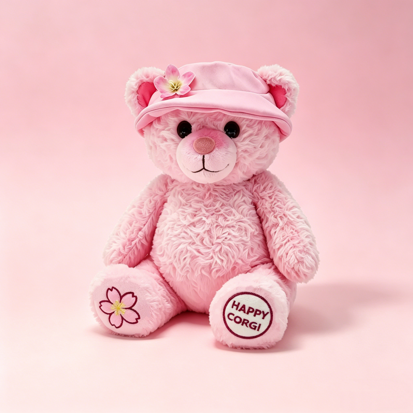 GaopengToy | 11.8" Kawaii Pink Teddy Bear Plush, Soft Stuffed Doll with Hat, Perfect Gift for Kids & Home Decor