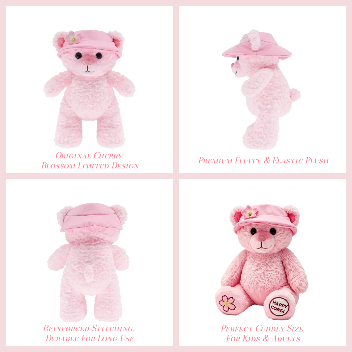 GaopengToy | 11.8" Pink Teddy Bear Plush | Mother's Day & 520 Gift For Her