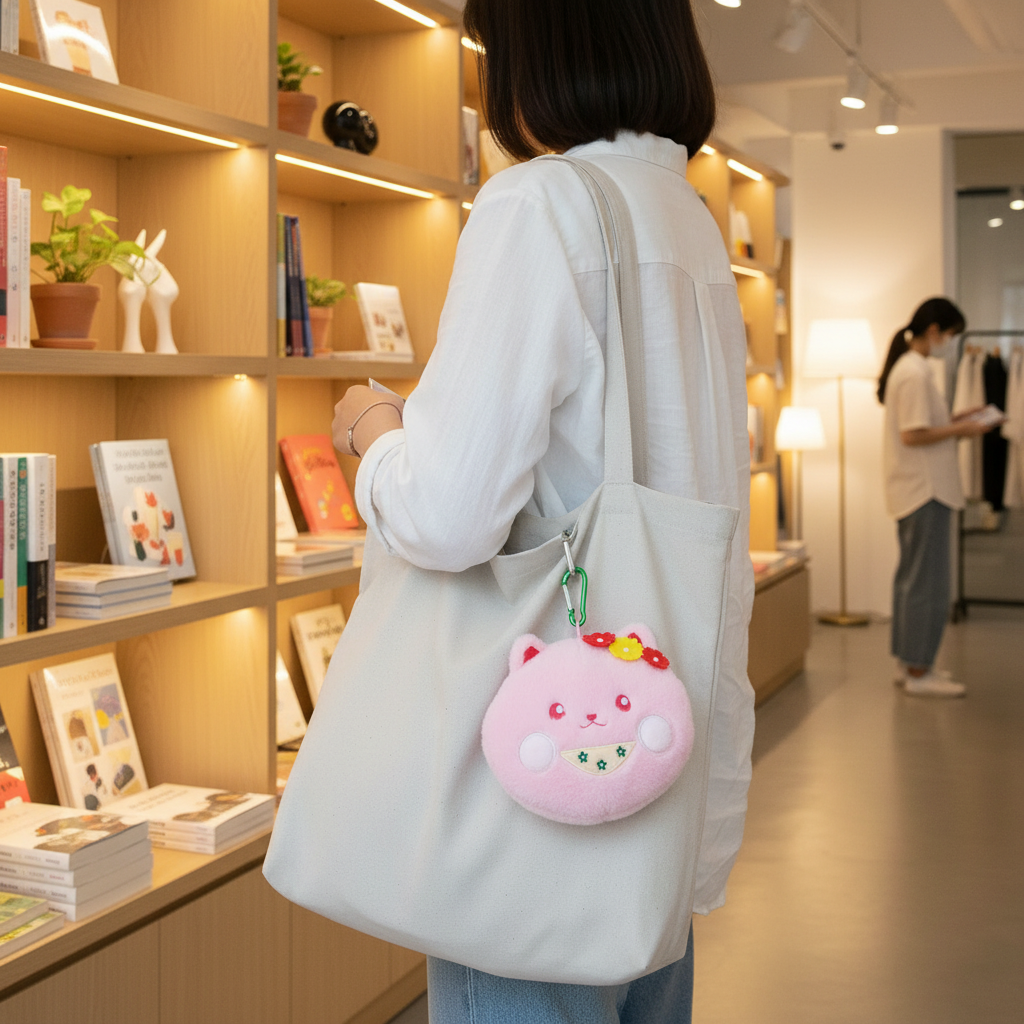 Nami Pink Plush Doll Hanging Eco Bag