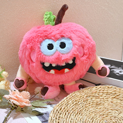 GaoPengToy | 12" Fuzzy Pink Apple Monster Plush - Kawaii Stuffed Toy Gift
