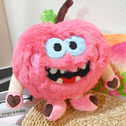 GaoPengToy | 12" Fuzzy Pink Apple Monster Plush - Kawaii Stuffed Toy Gift