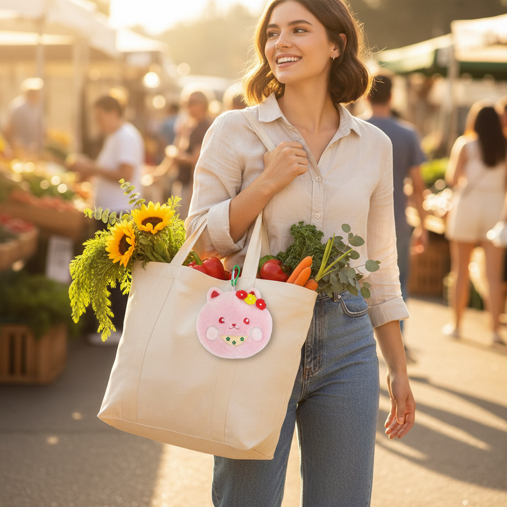 Nami Pink Plush Doll Hanging Eco Bag