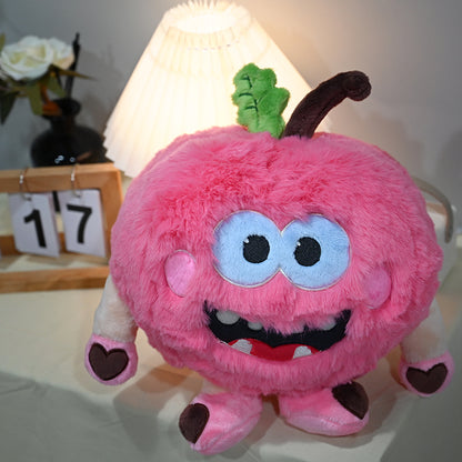 GaoPengToy | 12" Fuzzy Pink Apple Monster Plush - Kawaii Stuffed Toy Gift