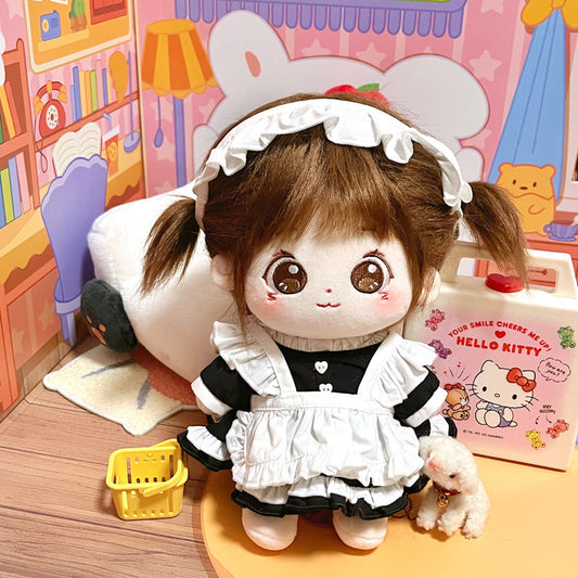 20cm Cotton Doll Clothes- Black And White Maid Set