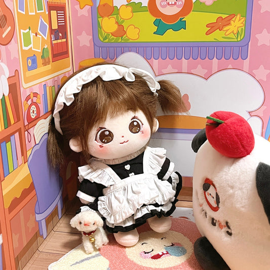 20cm Cotton Doll Clothes- Black And White Maid Set