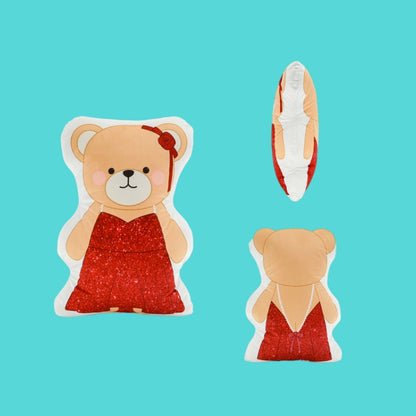 GaoPengToy | 15.4" Bear Couple Plush Pillows - Cute 2pcs Dress-Up Stuffed Cushions, Home Decor & Romantic Gift