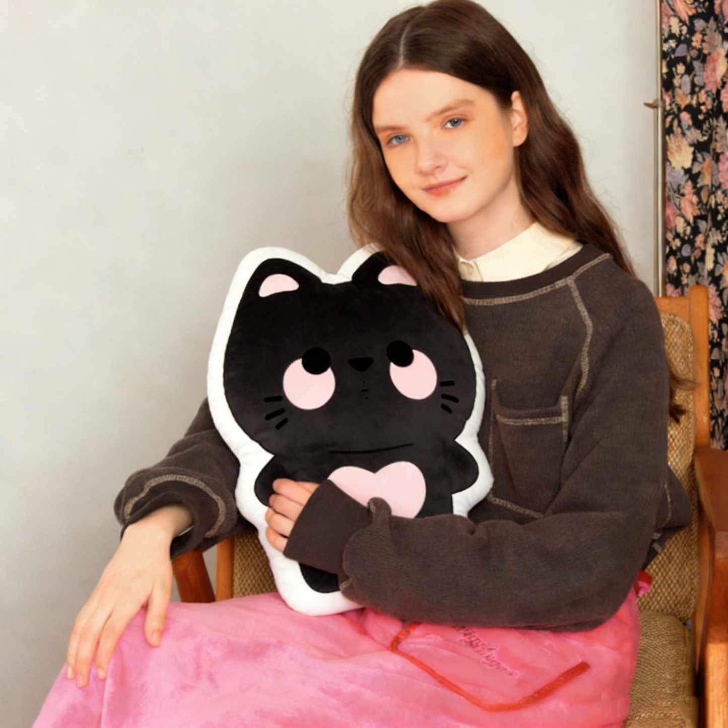 GaoPengToy | 15.4" Nami Cat Couple Plush Pillows -  2pcs Sweet Dress-Up Stuffed Cushions, Home Decor & Romantic Gift