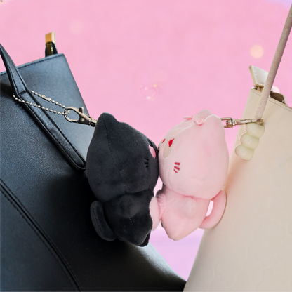 GaoPengToy | 4.3" Magnetic Couple Cat Keychain - Sweet Plush Bag Charm, Valentine's Gift