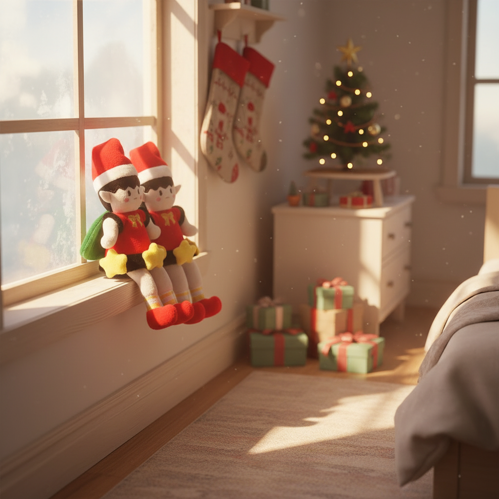 17 CM Christmas Plush Elf Doll Small Size Standing Anime Plush Toys as Christmas Gifts