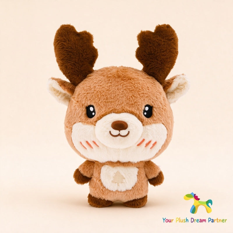GaoPengToy | Christmas Reindeer Stuffed Animal | 15.75" Soft Fluffy Plush with Tree Embroidery