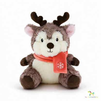 GaoPengToy | Christmas Reindeer Plush Toy | Soft Stuffed Animal with Detachable Scarf