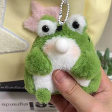 Frog Plush Keychain With Built-in Squeaker Bubble Blowing Feature