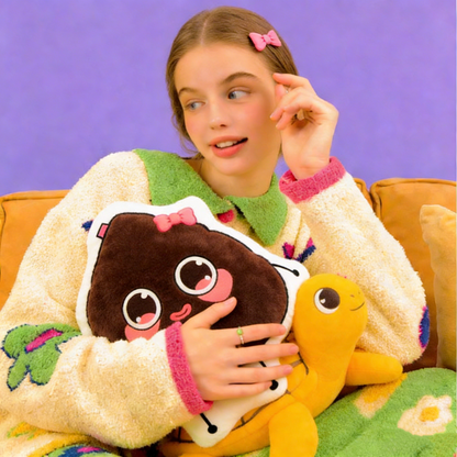 GaoPengToy | 15.4" Chocolate Couple Plush Pillows -  2pcs Sweet Dress-Up Stuffed Cushions, Home Decor & Romantic Gift