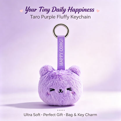 GaoPengToy | Cute Purple Mouse Plush Keychain | Soft Fluffy Animal Bag Charm With Metal Key Ring