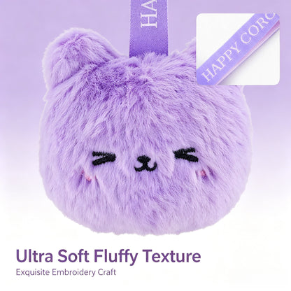 GaoPengToy | Cute Purple Mouse Plush Keychain | Soft Fluffy Animal Bag Charm With Metal Key Ring