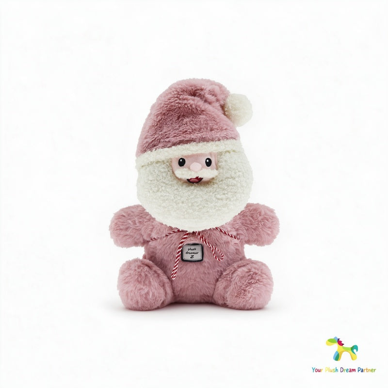 GaoPengToy | Pink Santa Claus Plush Toy | 25cm Stuffed Santa with Removable Hat & Backpack