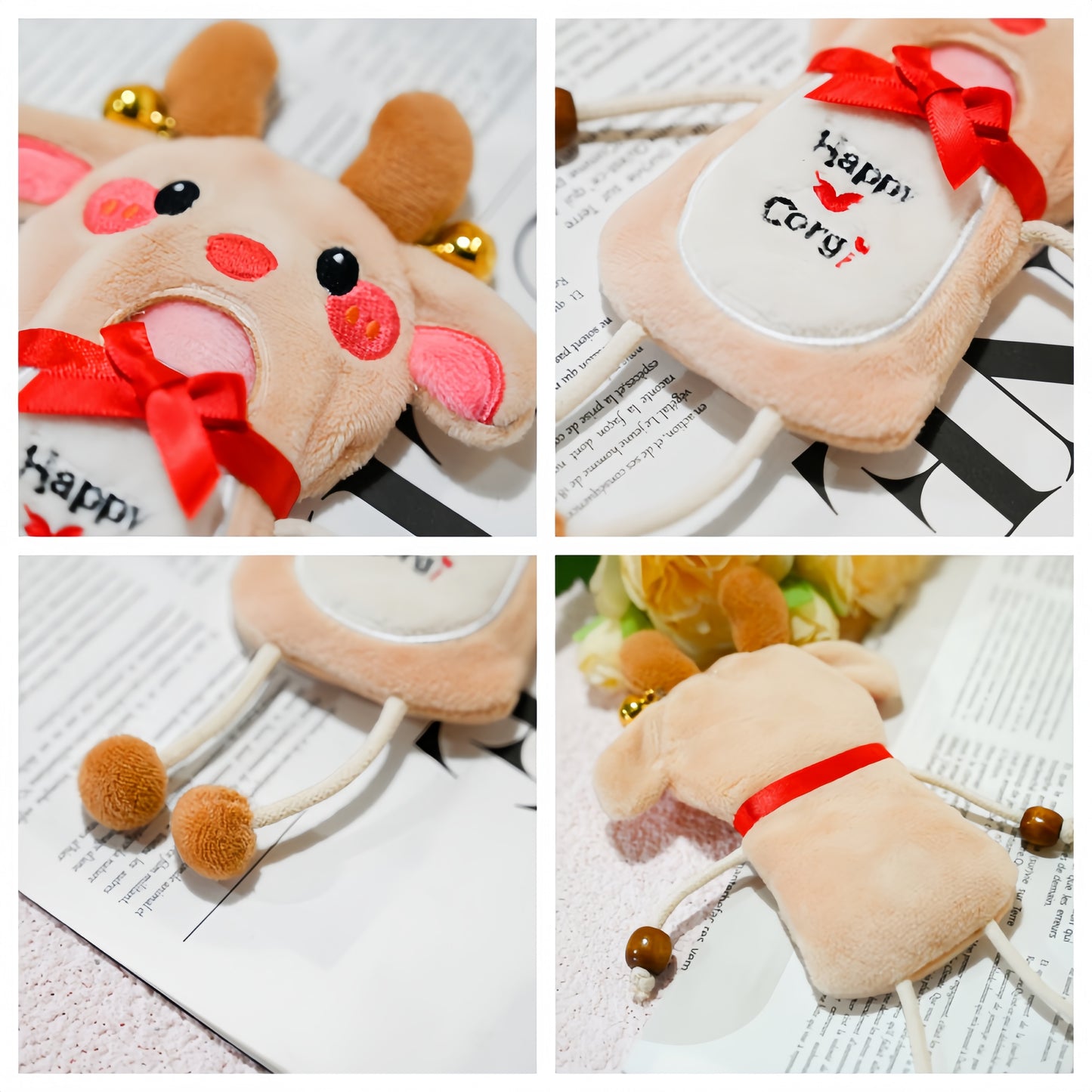 GaoPengToy | Plush Reindeer Magnetic Bottle Opener | 4.72" Cute Fridge Magnet Beer Opener