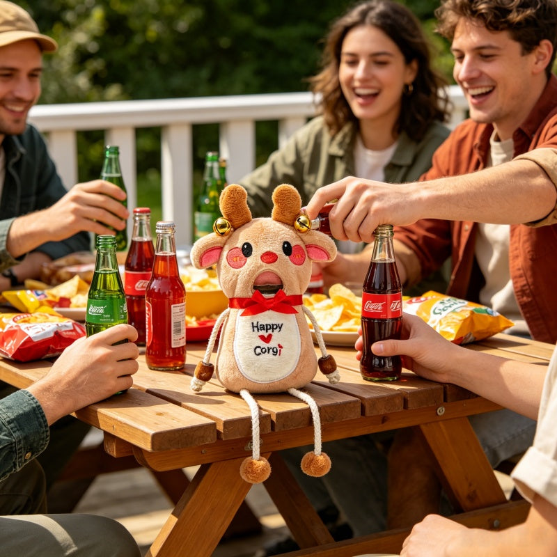 GaoPengToy | Plush Reindeer Magnetic Bottle Opener | 4.72" Cute Fridge Magnet Beer Opener