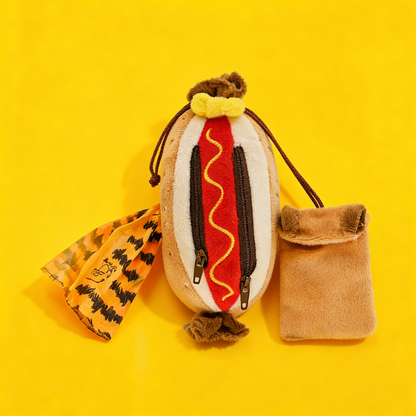 GaoPengToy | 6"Plush Dog Poop Bag -Multi-Functional Hot Dog Poop Bag Dispenser & Pouch