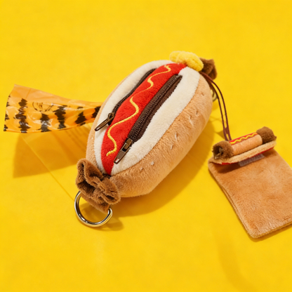 GaoPengToy | 6"Plush Dog Poop Bag -Multi-Functional Hot Dog Poop Bag Dispenser & Pouch