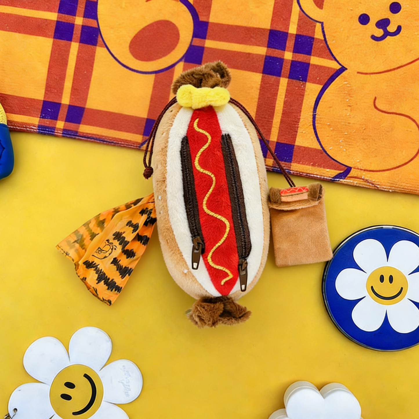 GaoPengToy | 6"Plush Dog Poop Bag -Multi-Functional Hot Dog Poop Bag Dispenser & Pouch