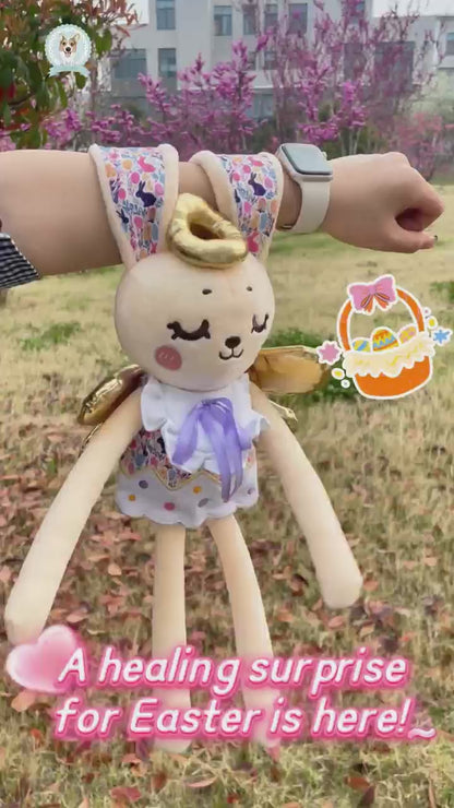 GaoPengToy | Interactive Easter Plush Toy -  Cuddly Angel Rabbit with Playful Slap Clap Ears