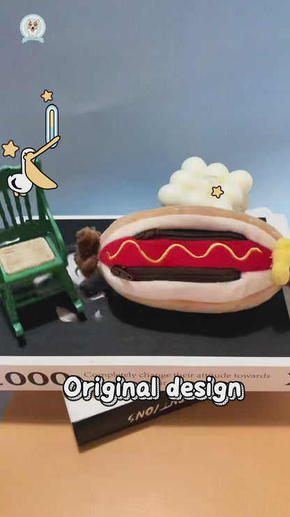 GaoPengToy | 6"Plush Dog Poop Bag -Multi-Functional Hot Dog Poop Bag Dispenser & Pouch