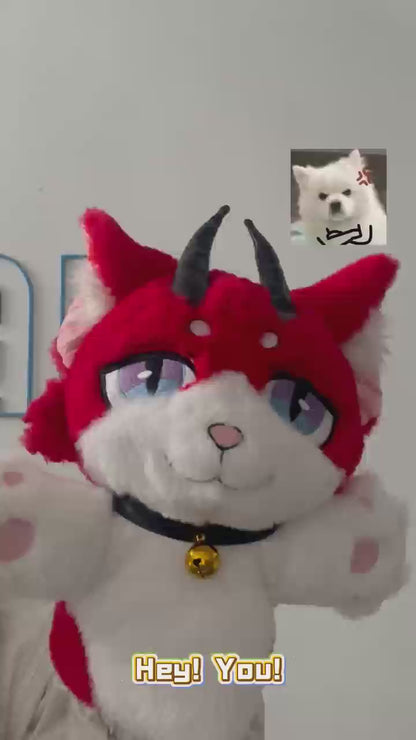 GaoPengToy | 13.8” Plush Demon Fox Plush Puppet - Cute Interactive Storytelling Toy Gift for Kids