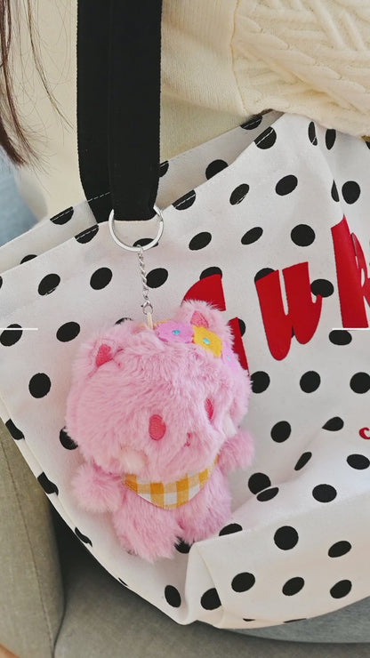 Designer Original 5.9" Cute Pink Cat Plush Keychain - Kawaii Bag Charm & Backpack Accessory, Perfect Gift for Women, Girls & Cat Lovers