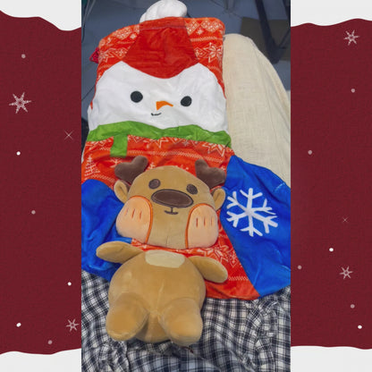 Large 19.7" Christmas Stocking with Built-in Squeaker & Gift Bag Function- Adjustable Closure, Xmas Stocking for Kids & Family, Perfect for Holiday Christmas Party Decor