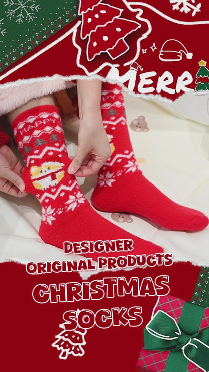 GaoPengToy | Christmas Socks - Fluffy Warm Fuzzy Australian Wool Socks, Funny Holiday Gift for Women