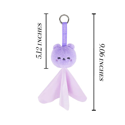 GaoPengToy | Cute Purple Bear Plush Keychain | Microfiber Screen Cleaning Cloth Bag Charm