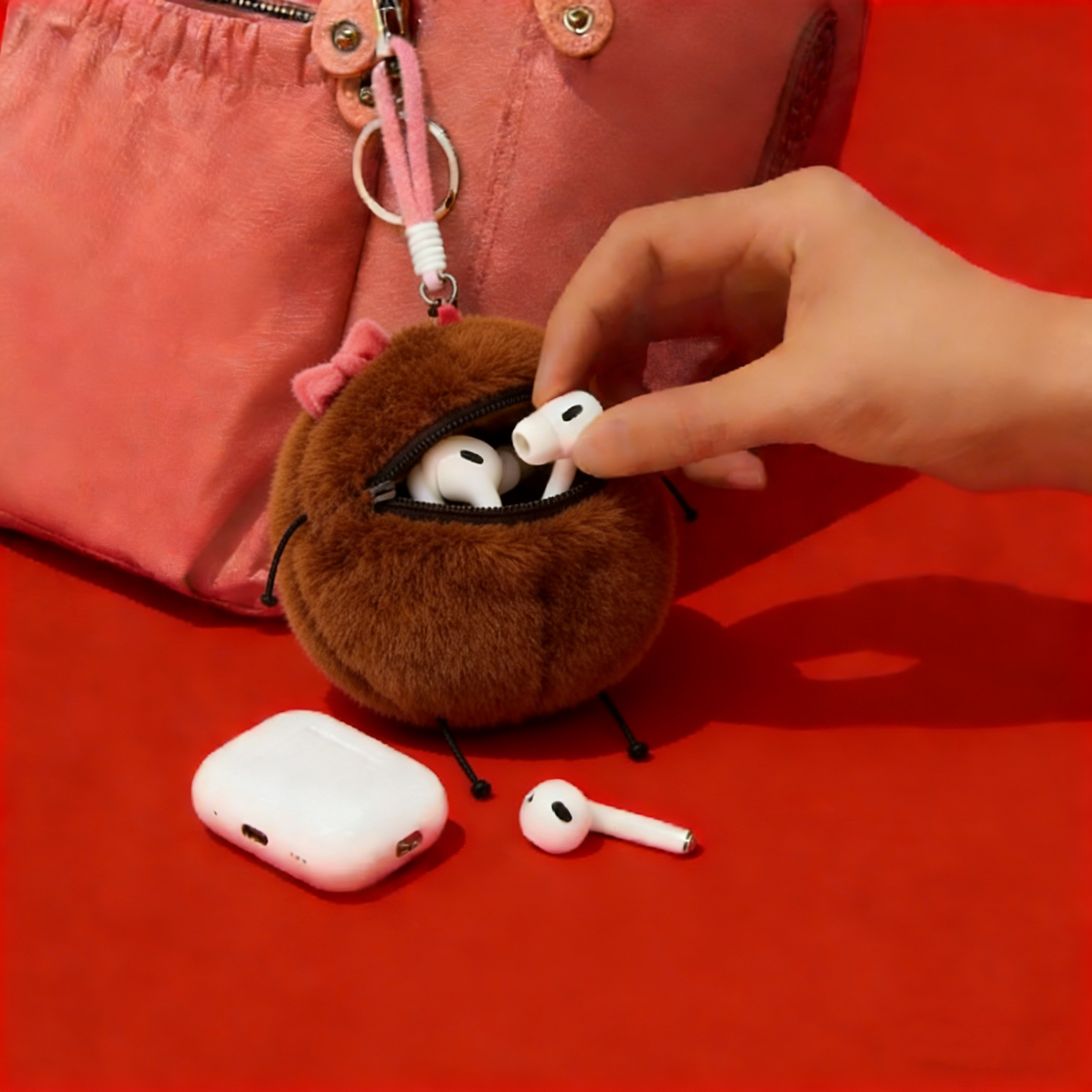 GaoPengToy | Coral Fleece Chocolate Coin Purse Bag Charm - 13.8" Cute Plush Pendant Keychain Valentine's Day Gift for Women & Girls